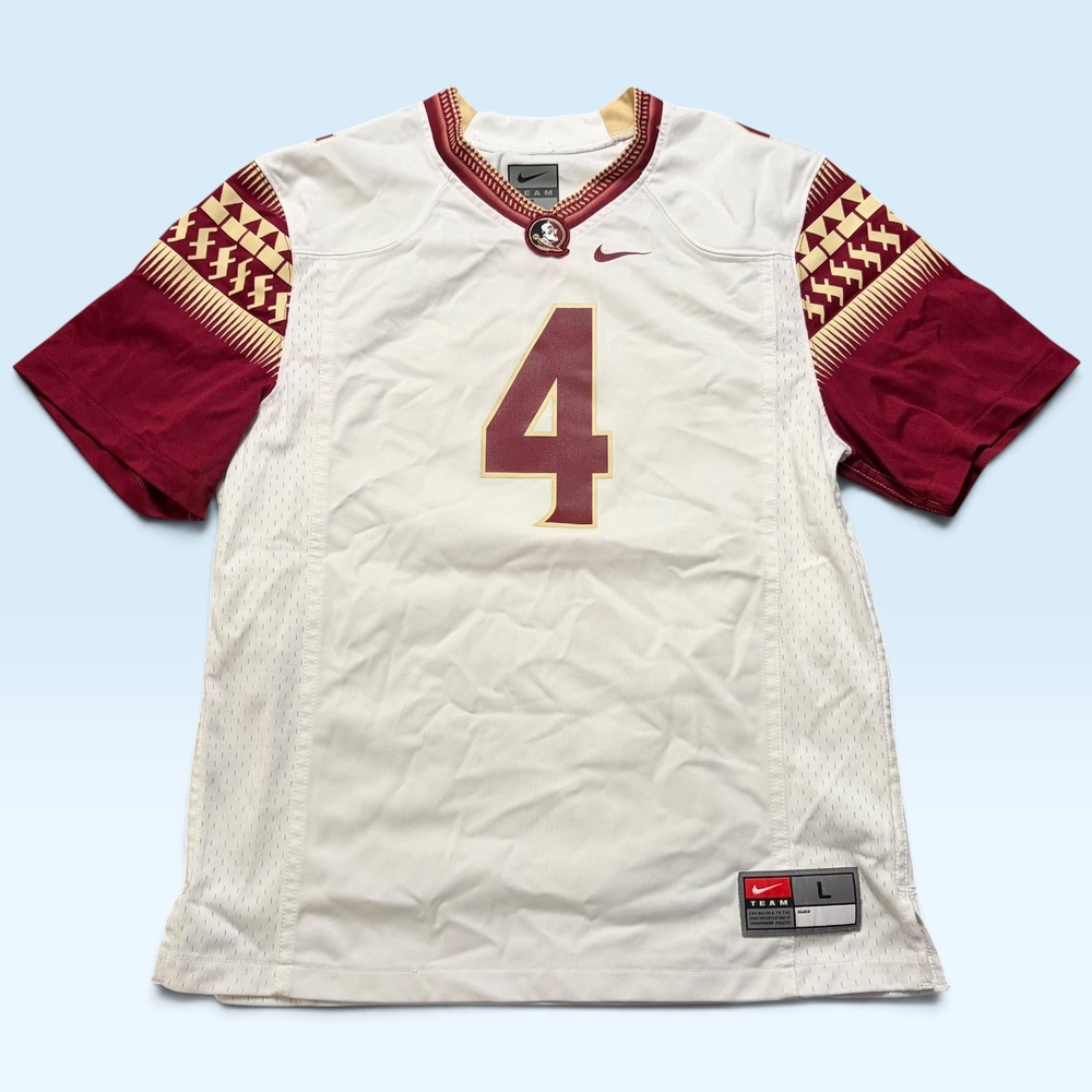 Florida State Seminoles Football Jersey Youth Large White Garnet NCAA Nike #4